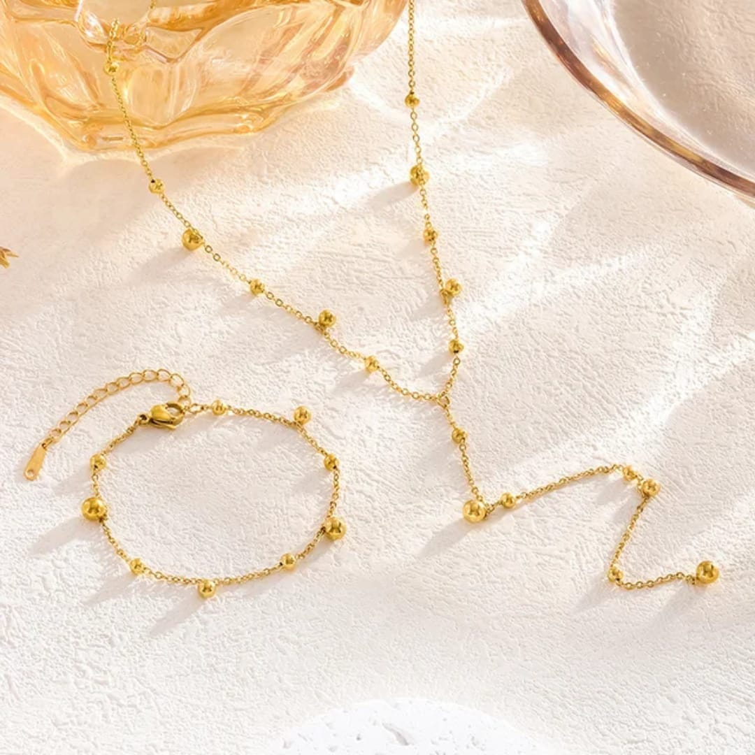 18K Gold Plated Golden Elegance Statement Jewelry Set