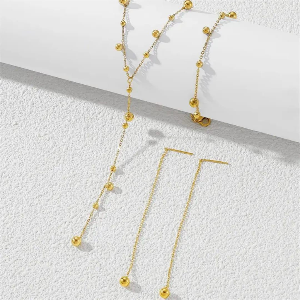 18K Gold Plated Golden Elegance Statement Jewelry Set