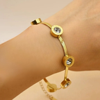 Premium Gold Plated Crystal Chain Bracelet