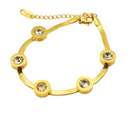 Premium Gold Plated Crystal Chain Bracelet