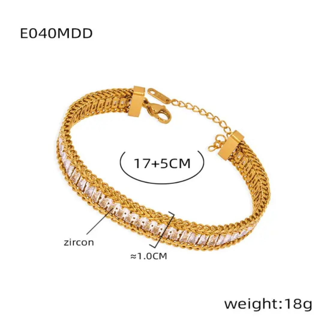 18K Gold Plated Zircon Luxe Bracelet