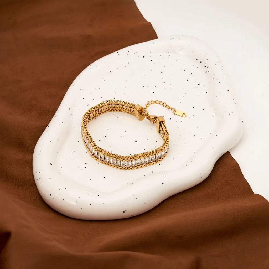 18K Gold Plated Zircon Luxe Bracelet