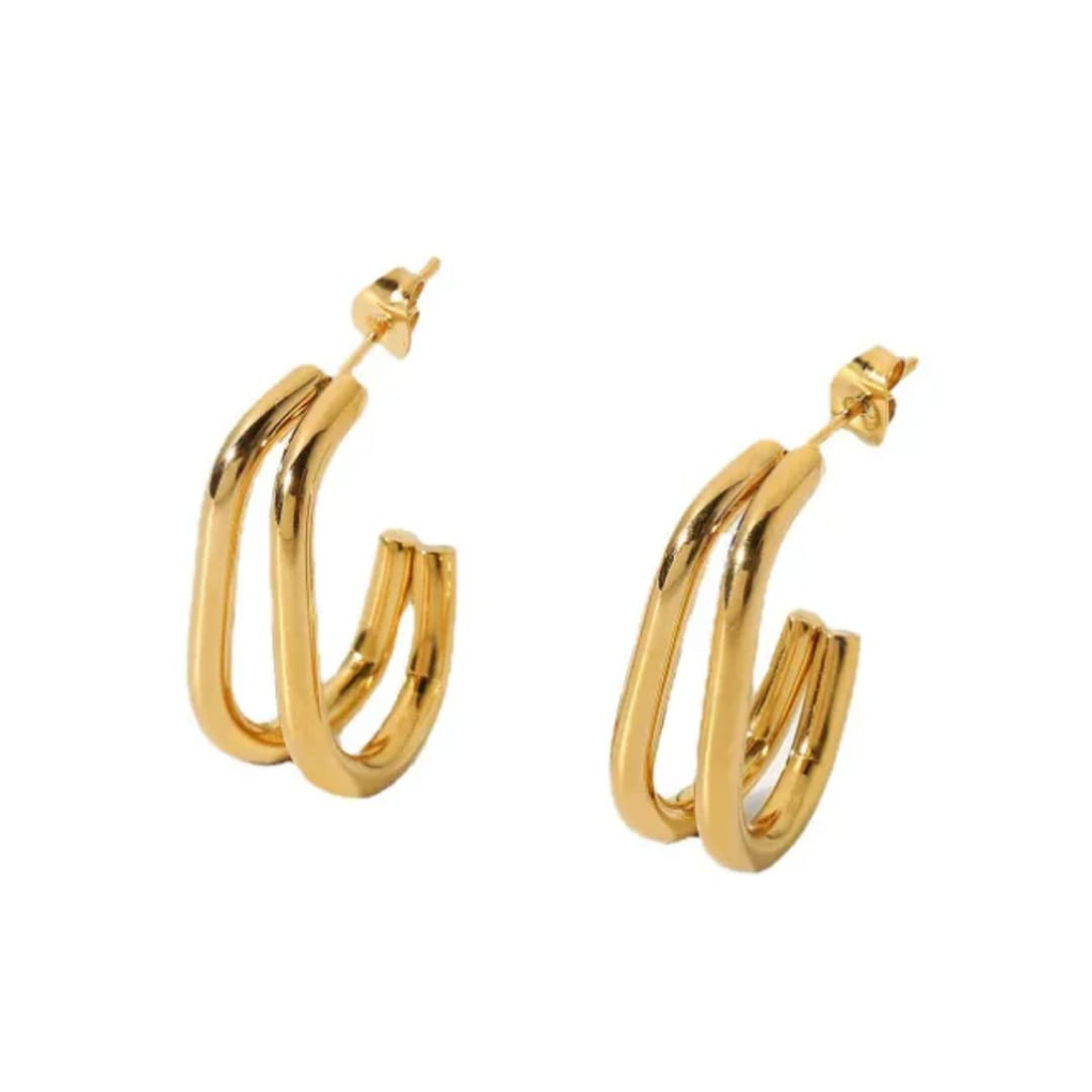 High Shine 18K Gold Plated Earrings