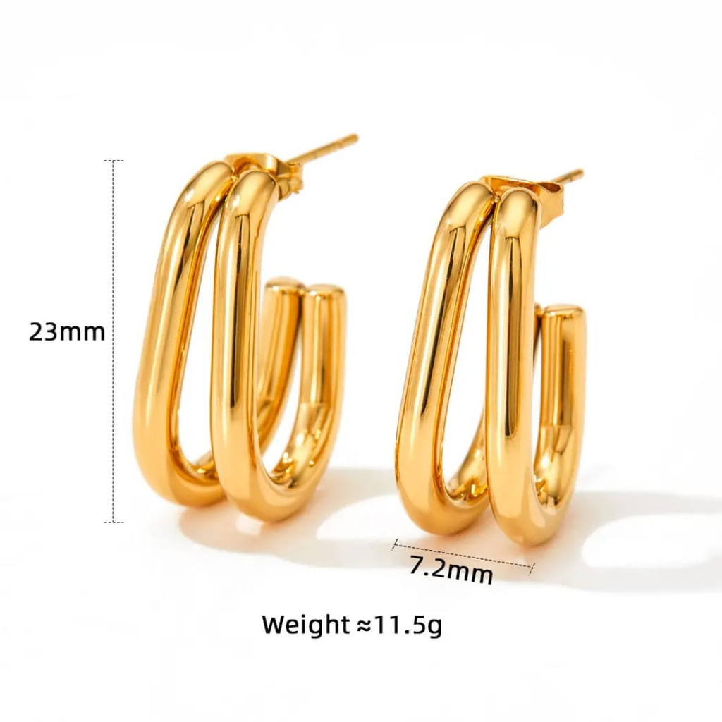High Shine 18K Gold Plated Earrings