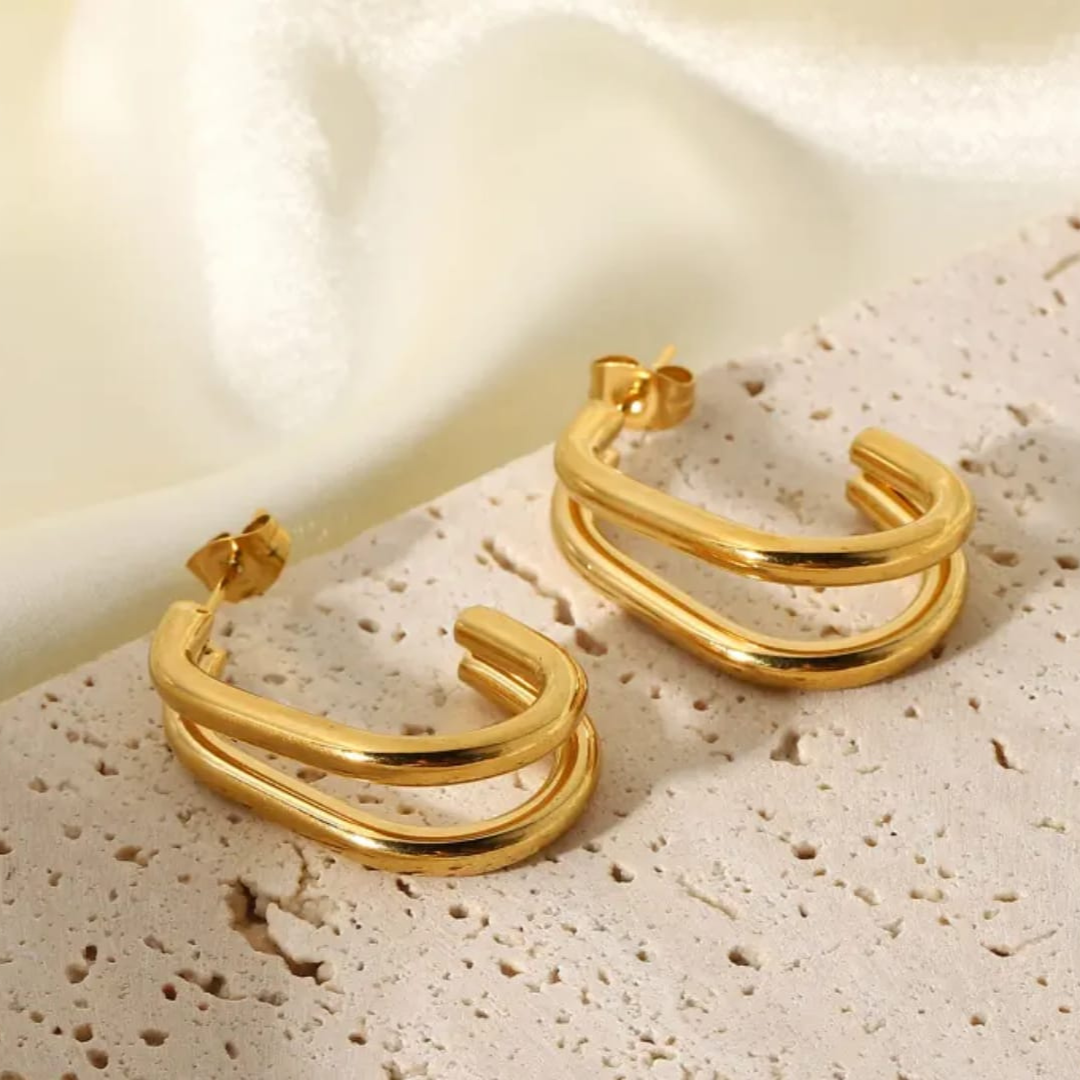 High Shine 18K Gold Plated Earrings