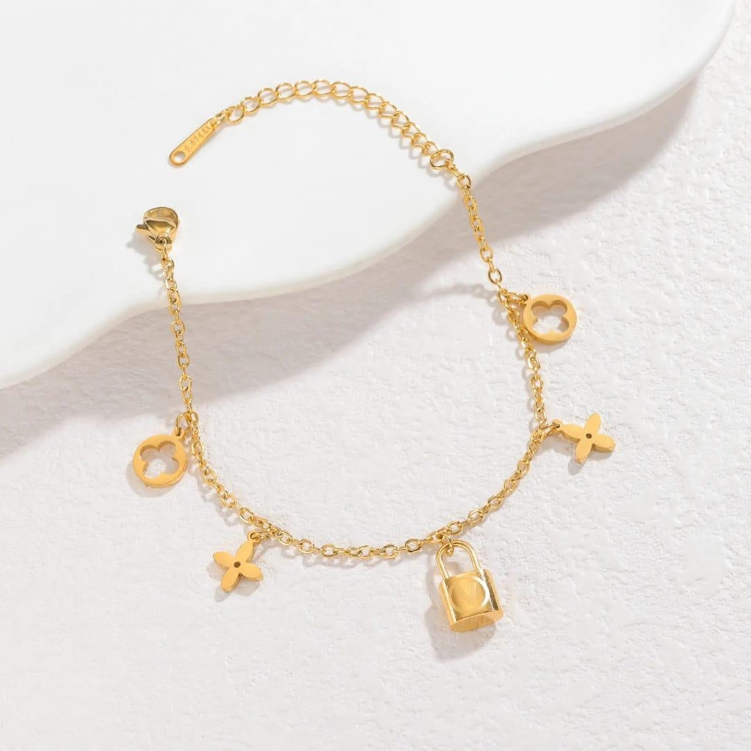 18K Gold Plated Golden Charm Bracelet