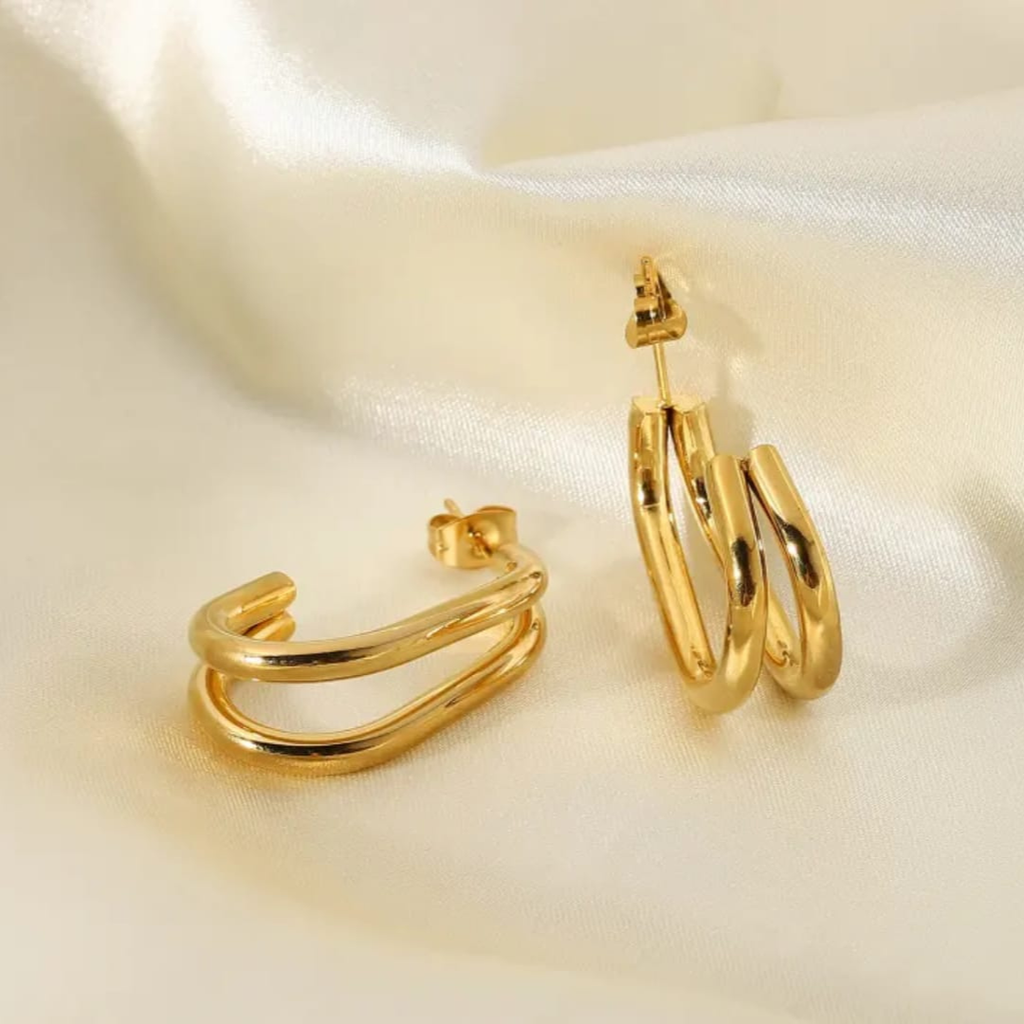 High Shine 18K Gold Plated Earrings