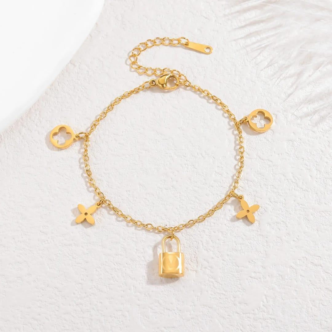 18K Gold Plated Golden Charm Bracelet