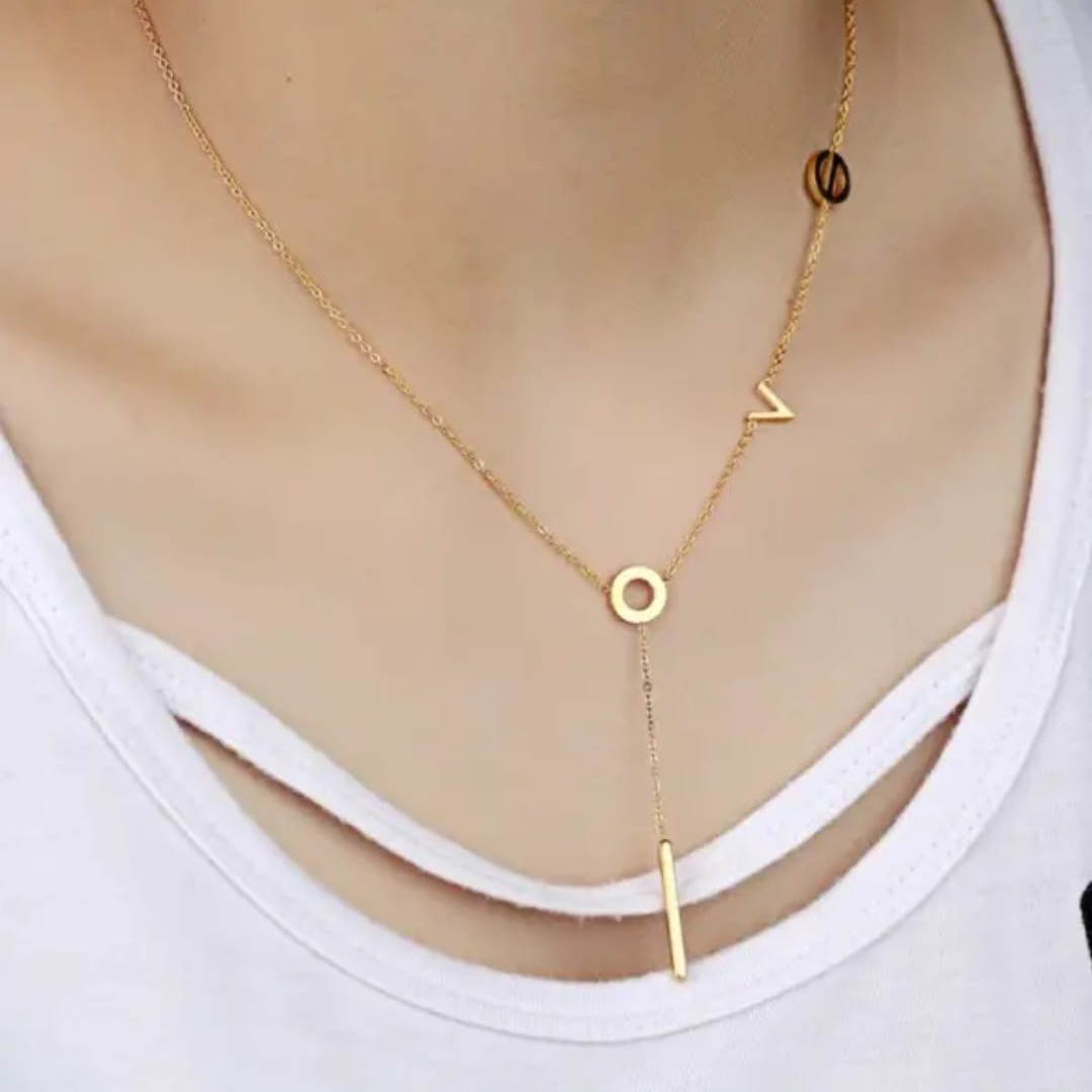 18K Gold Plated Love Charm Pendant Necklace