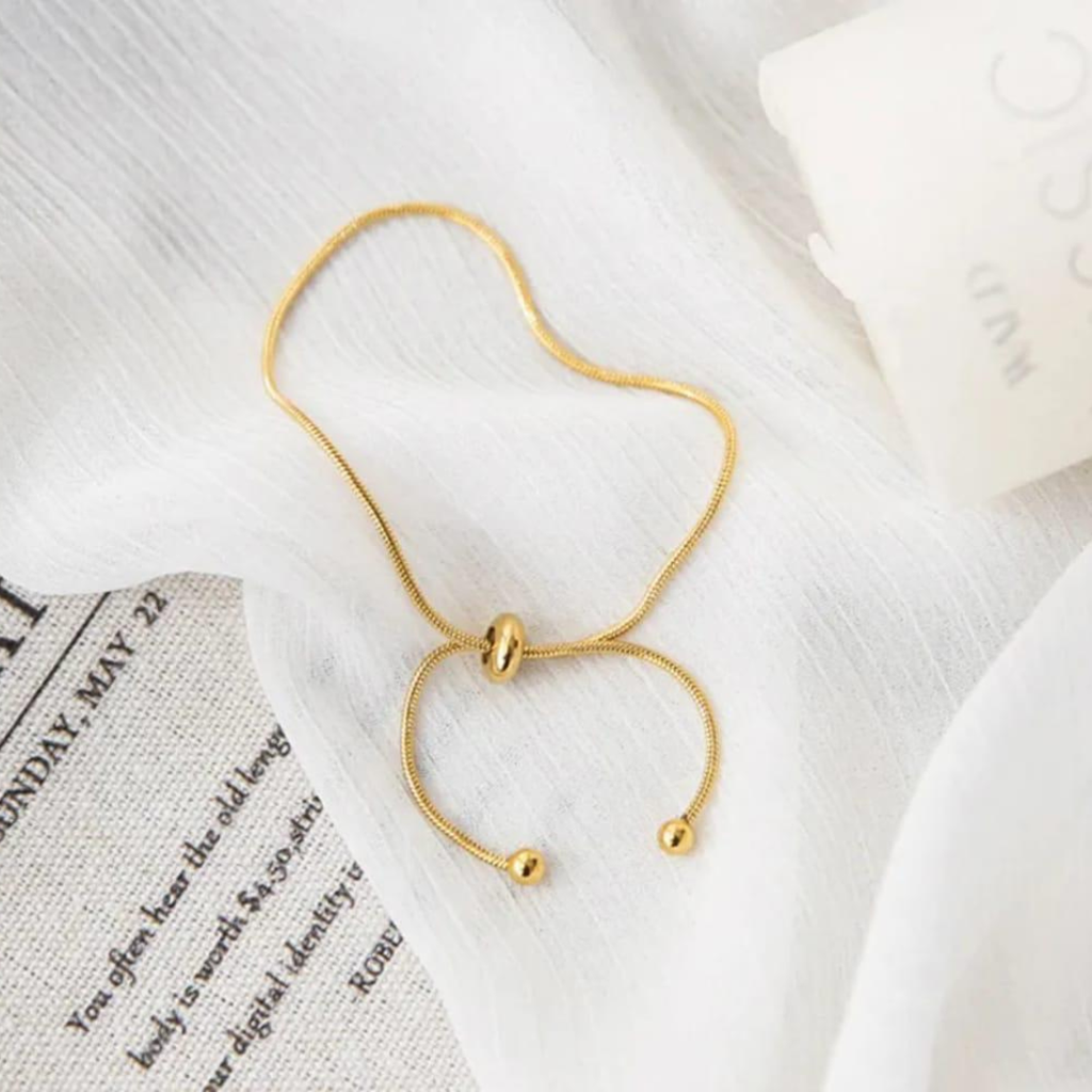 18K Gold Plated Golden Grace Adjustable Snake Chain Bracelet