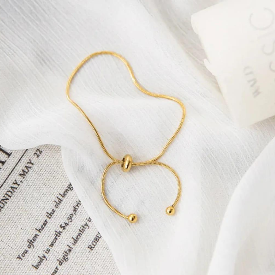 18K Gold Plated Golden Grace Adjustable Snake Chain Bracelet