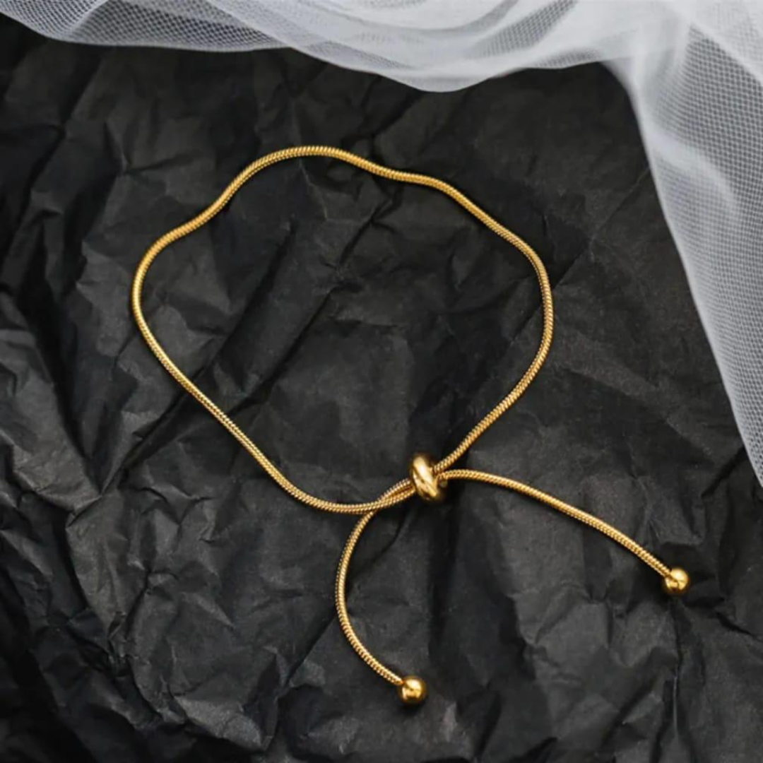 18K Gold Plated Golden Grace Adjustable Snake Chain Bracelet