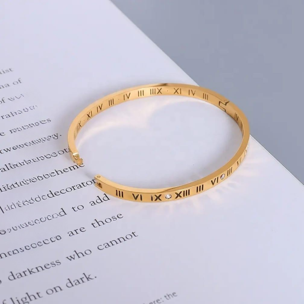 18K Gold Plated Number Bracelet – Engraved Numeric Bracelet