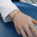 18K Gold Plated Number Bracelet – Engraved Numeric Bracelet