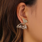 18K Gold Plated Butterfly Crystal Earrings – Dainty Sparkling Studs for Women