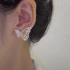 18K Gold Plated Butterfly Crystal Earrings – Dainty Sparkling Studs for Women