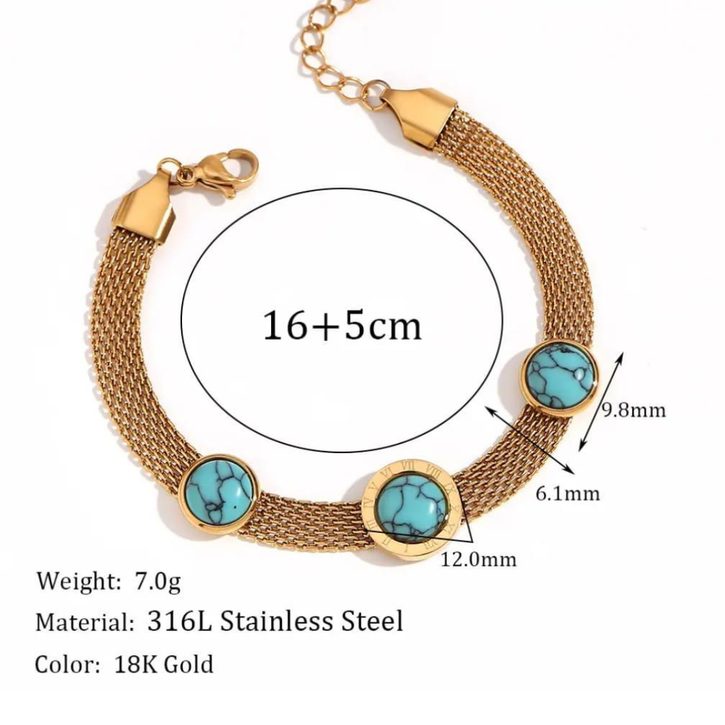 Oceanic Bliss 18K Gold Plated Chain Bracelet – Adjustable Luxury Jewelry for Women