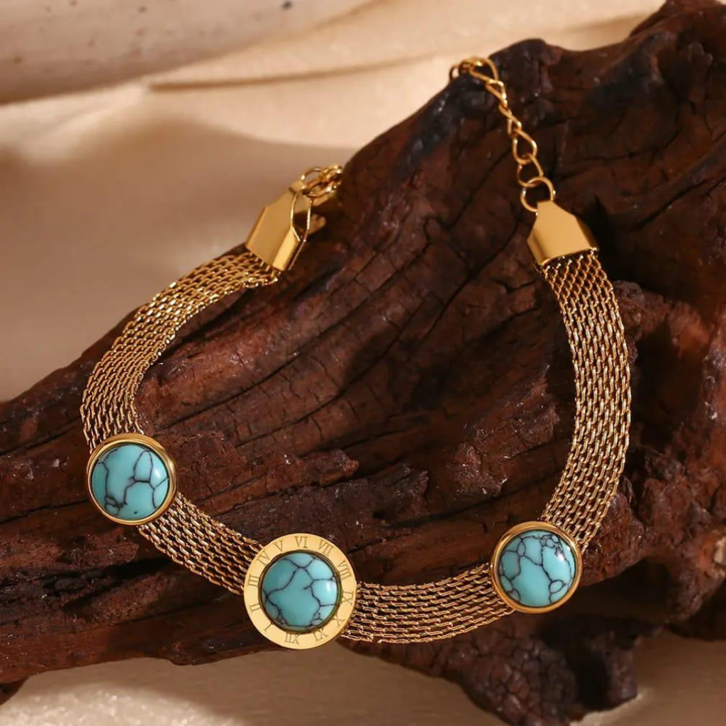 Oceanic Bliss 18K Gold Plated Chain Bracelet – Adjustable Luxury Jewelry for Women