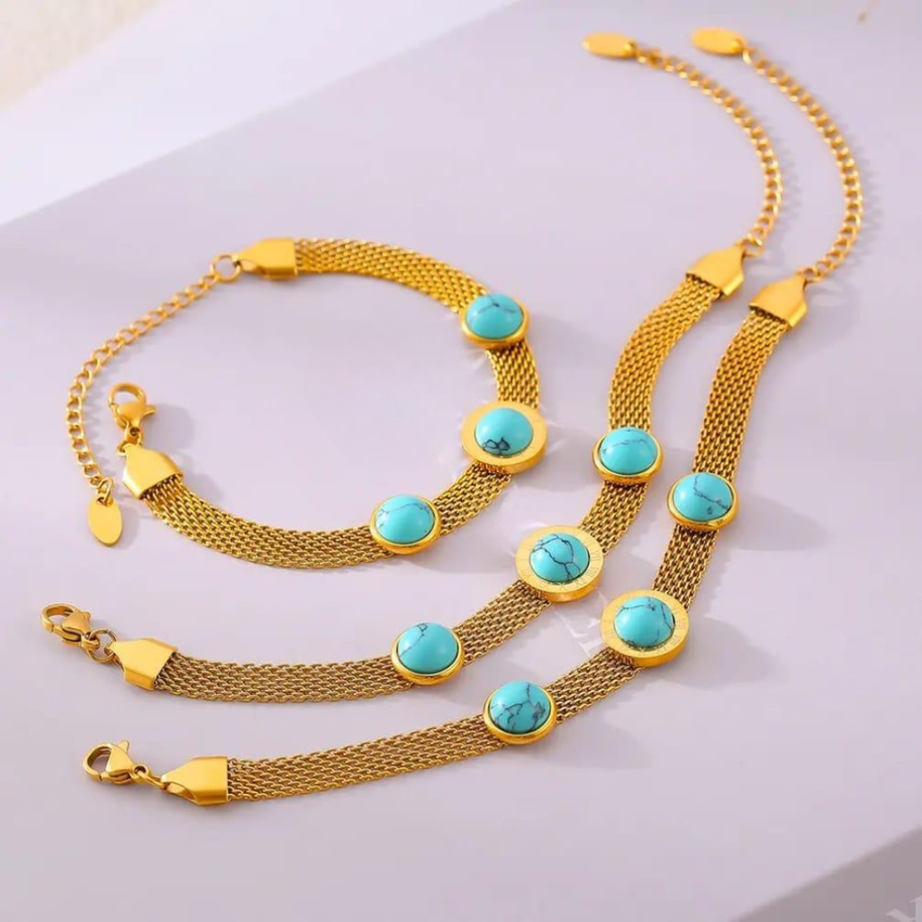 Oceanic Bliss 18K Gold Plated Chain Bracelet – Adjustable Luxury Jewelry for Women