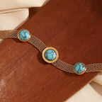 Oceanic Bliss 18K Gold Plated Chain Bracelet – Adjustable Luxury Jewelry for Women