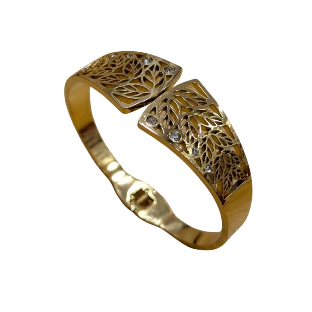 Radiance 18K Gold Plated Cuff Bracelet –  Sculptural Hammered Bracelet for Women