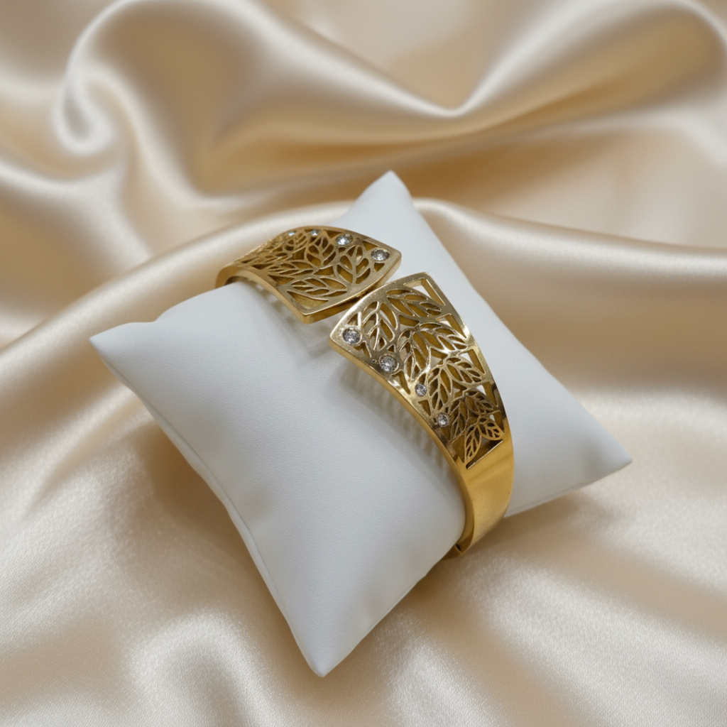 Radiance 18K Gold Plated Cuff Bracelet –  Sculptural Hammered Bracelet for Women