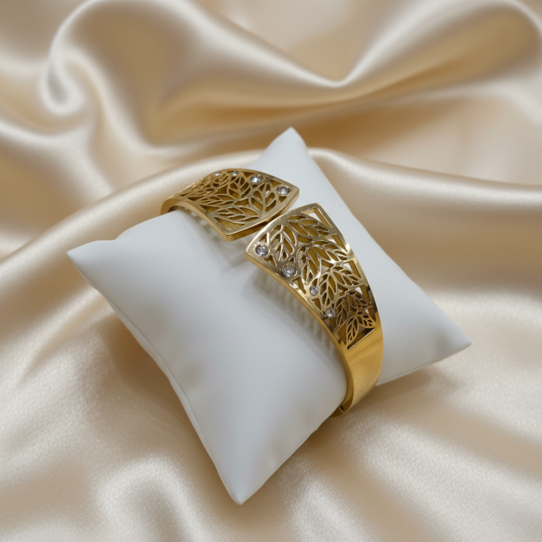 Radiance 18K Gold Plated Cuff Bracelet –  Sculptural Hammered Bracelet for Women