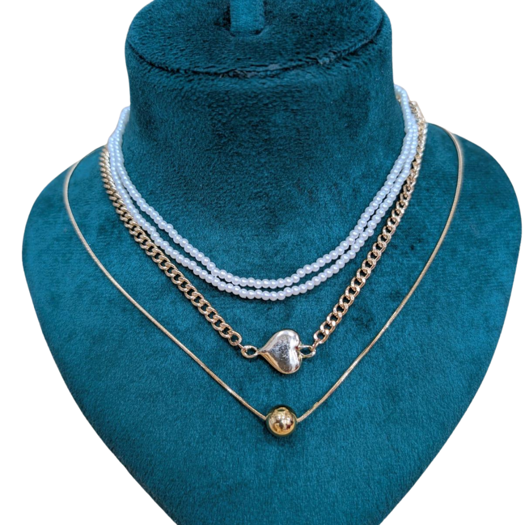 Infinity 18K Gold Plated Layered Necklace – Multi-Strand Pendant Necklace for Women