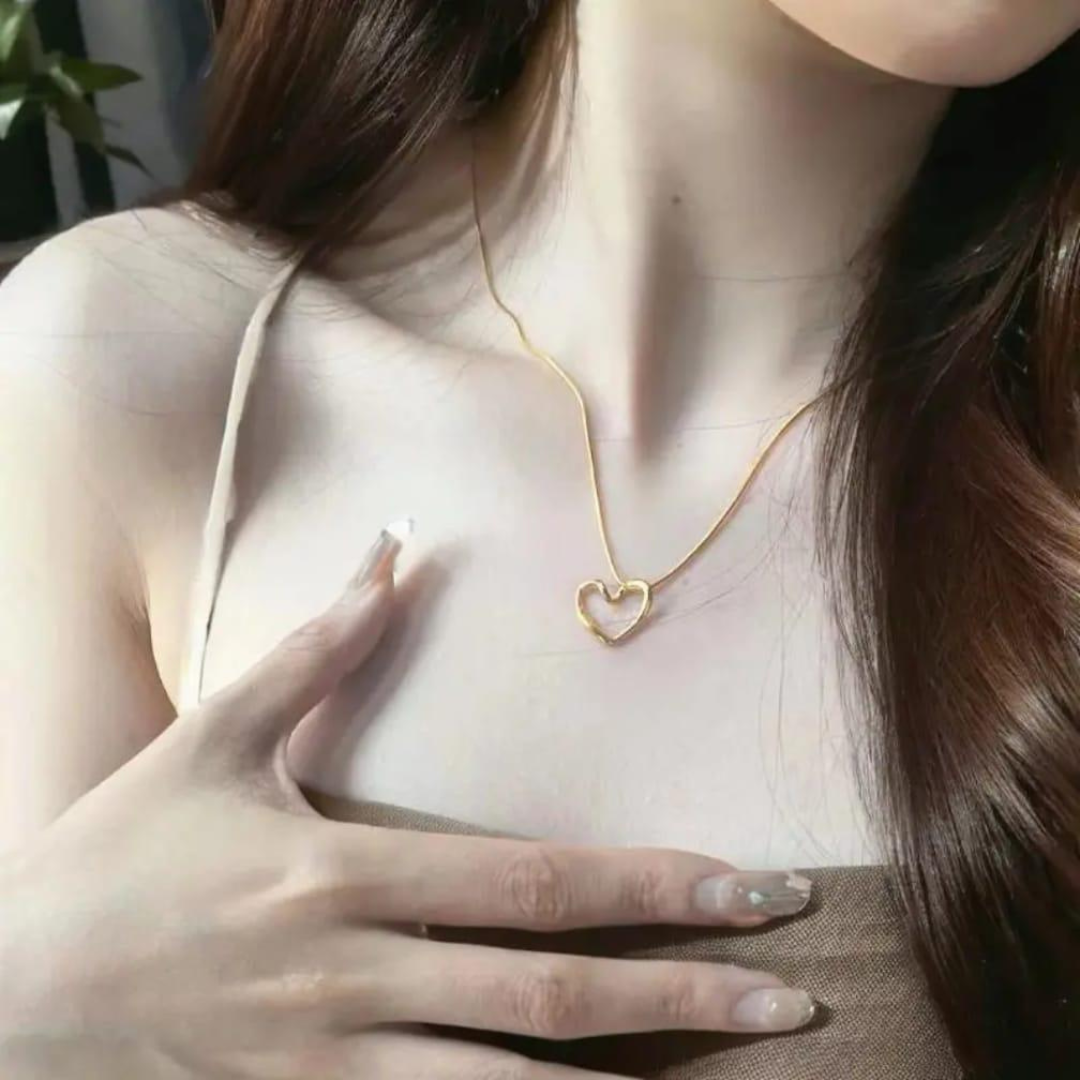 Eternal 18 K Gold Plated Heart Shaped Pendant Necklace
