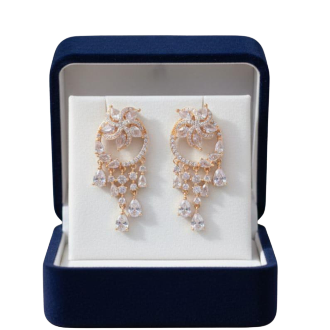 Solene Shimmer Dangle Earrings Party Wear