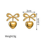18K Gold Plated Sweetheart Bow Earrings