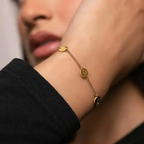 18K Gold Plated Sabar Shukar Charm Bracelet