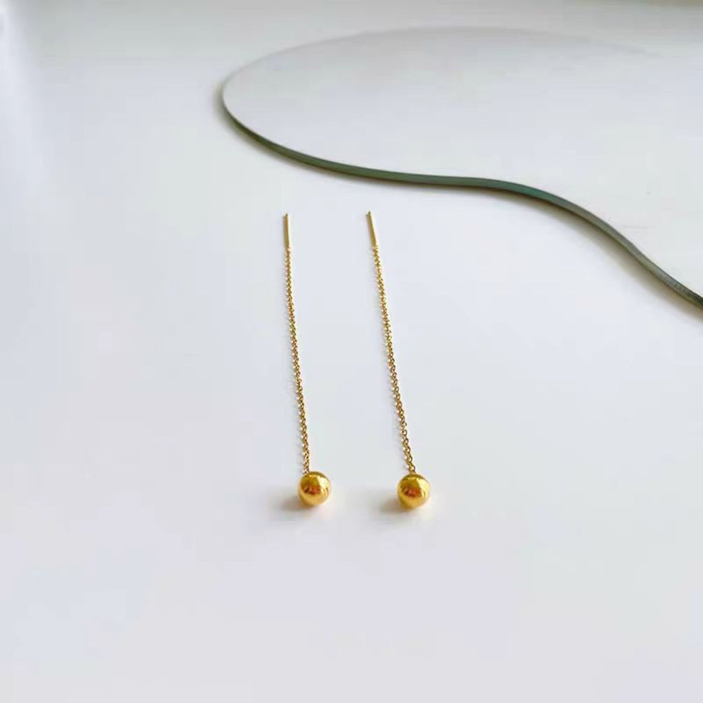 18K Gold Plated Long Drop Earrings