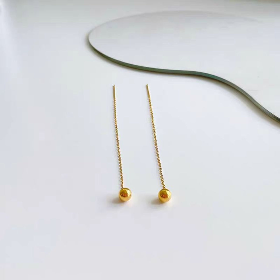 18K Gold Plated Long Drop Earrings