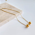 18K Gold Plated Long Drop Earrings