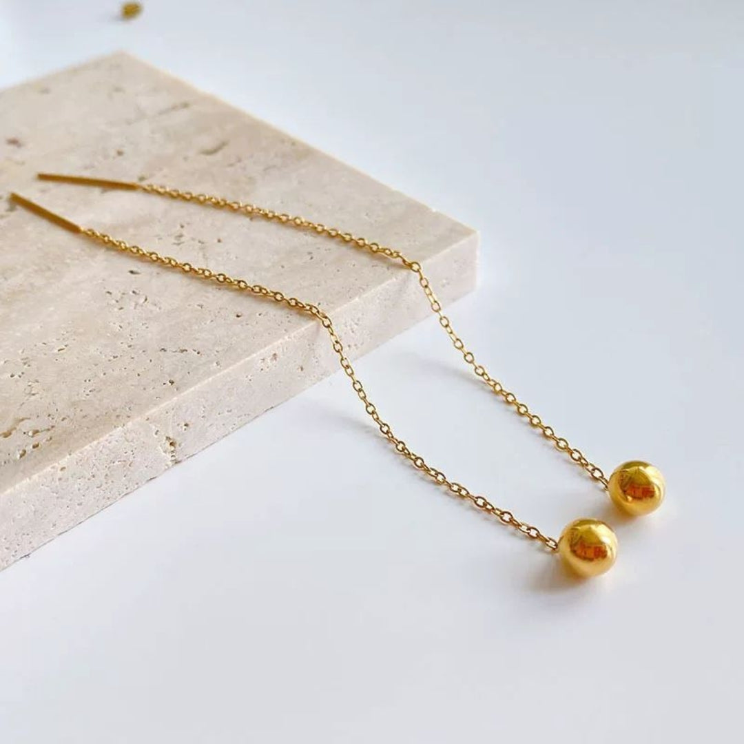 18K Gold Plated Long Drop Earrings