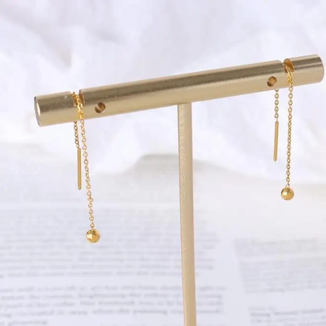 18K Gold Plated Long Drop Earrings