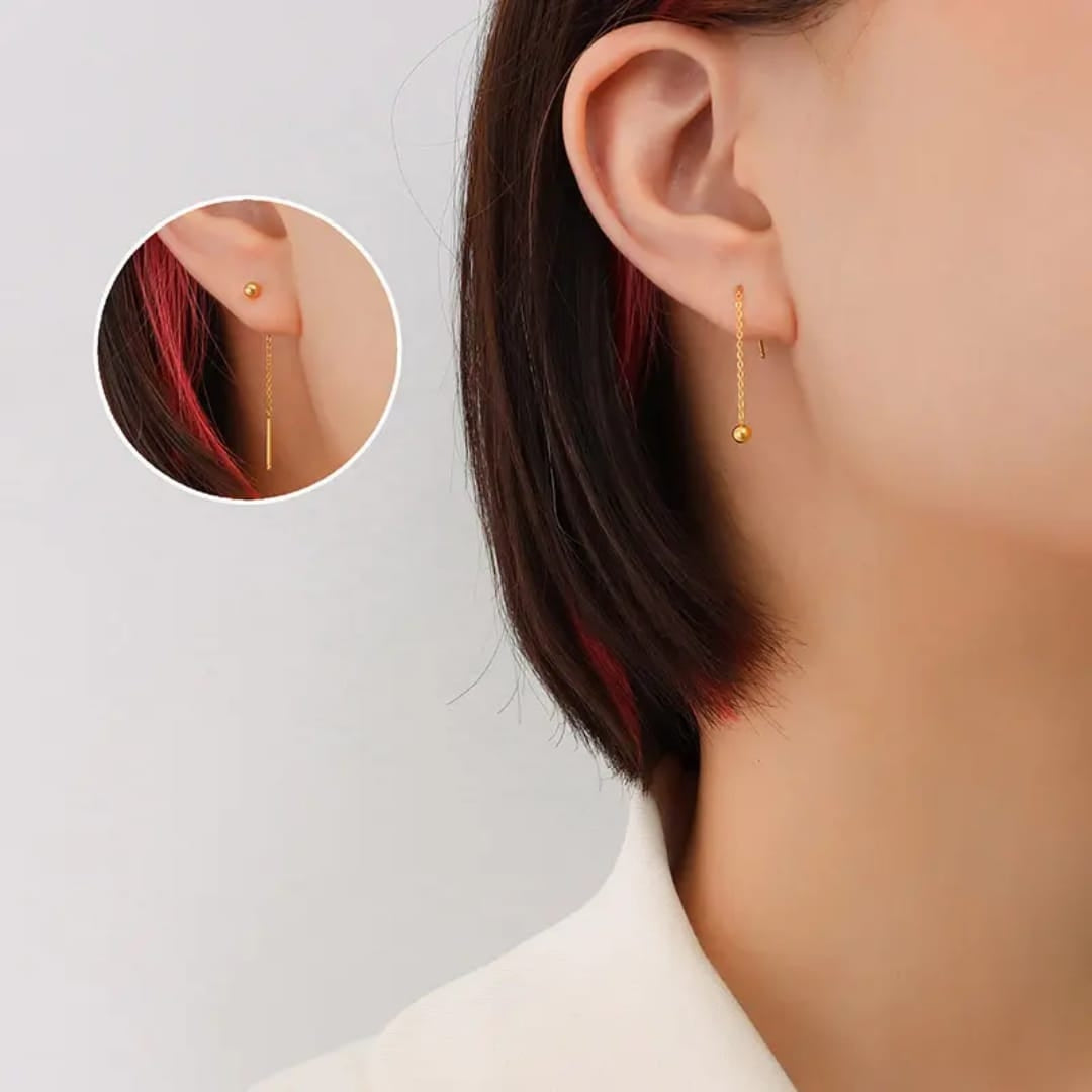18K Gold Plated Long Drop Earrings