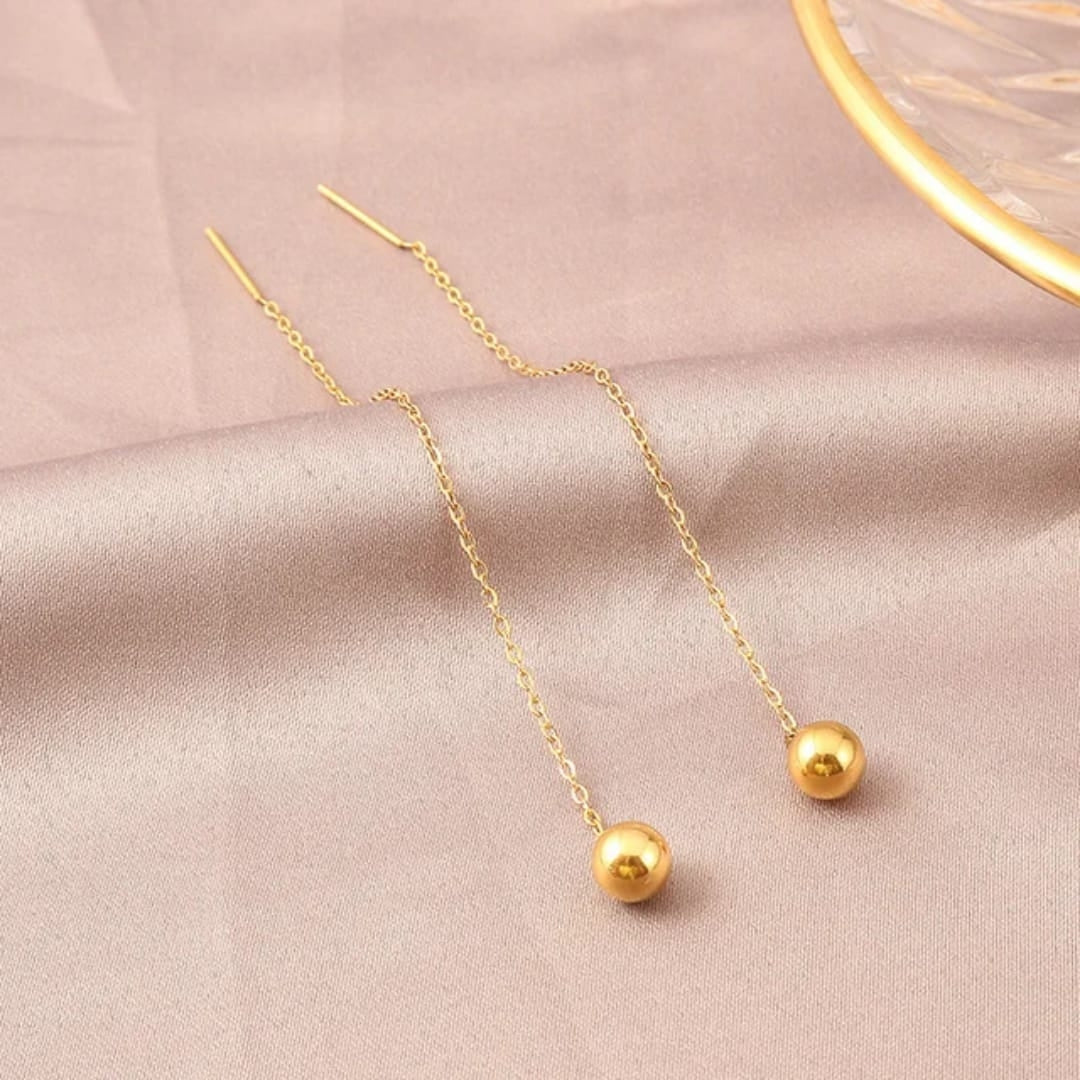 18K Gold Plated Long Drop Earrings