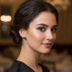 18K Gold Plated Long Gold Heart Drop Earrings