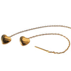 18K Gold Plated Long Gold Heart Drop Earrings