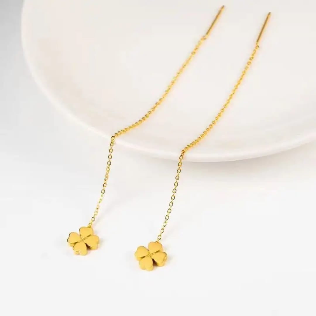 18K Gold Plated Statement Long Earrings