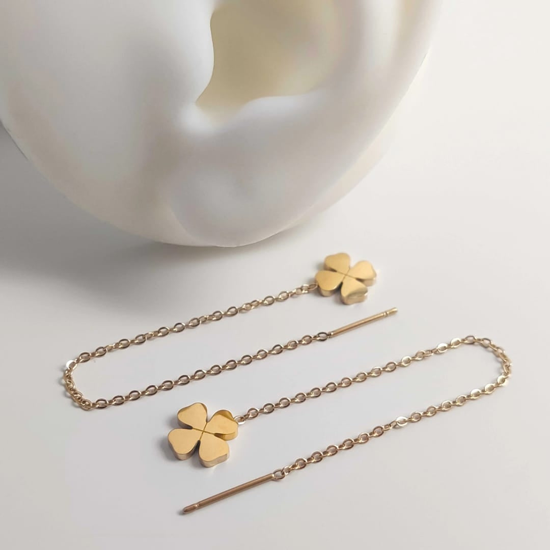 18K Gold Plated Statement Long Earrings