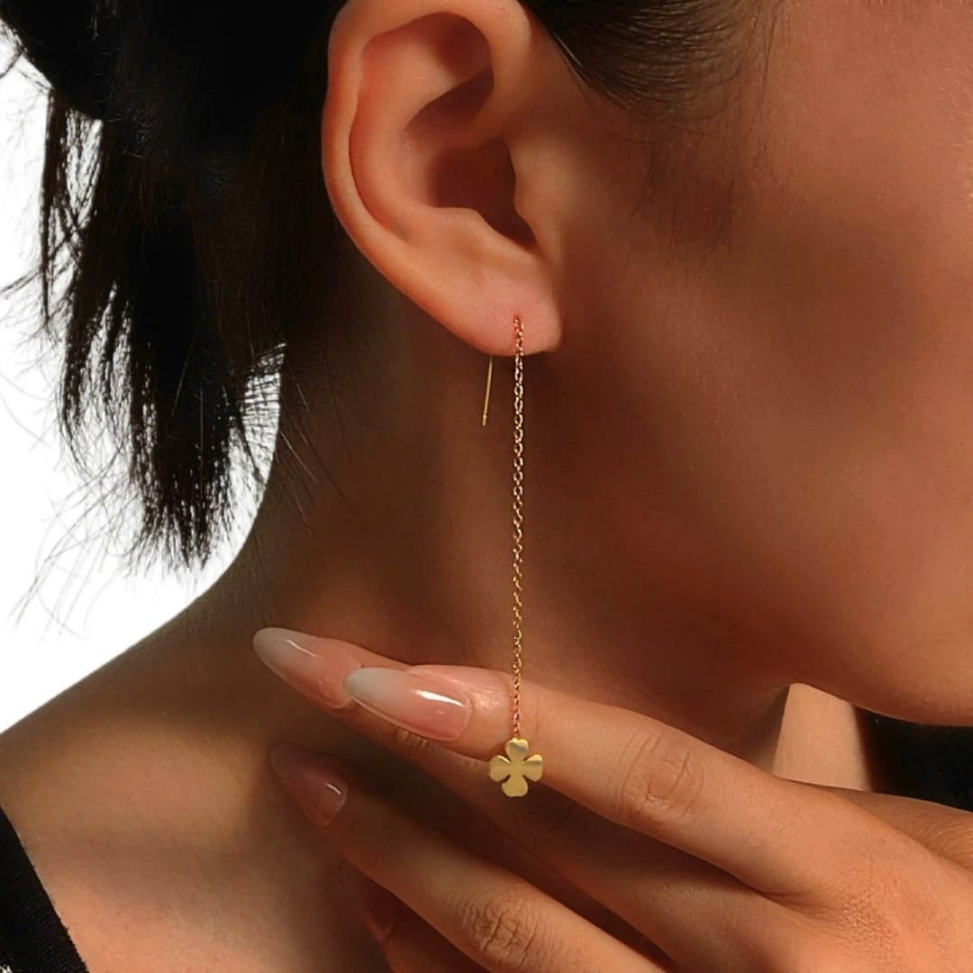 18K Gold Plated Statement Long Earrings