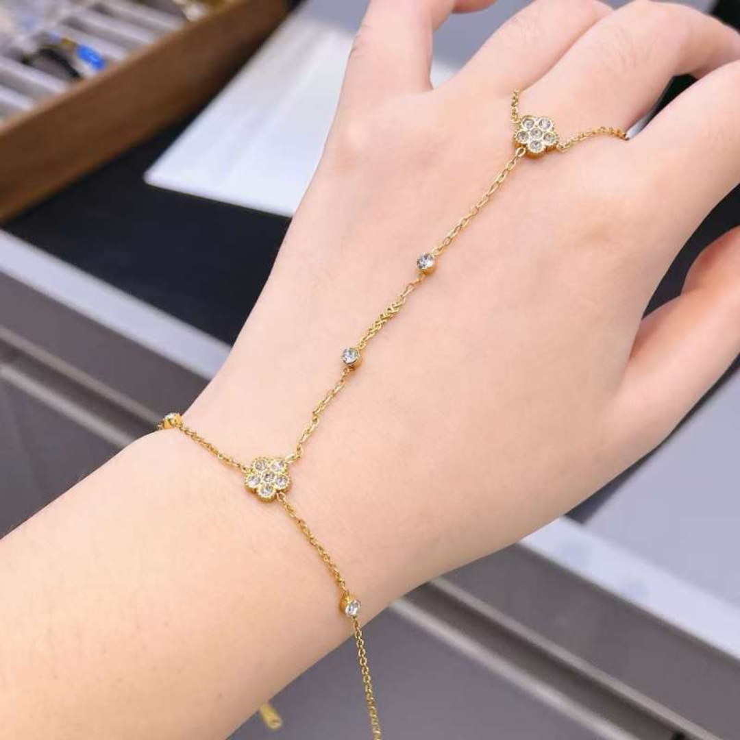 Statement Hand Chain 18K Gold Plated Bracelet