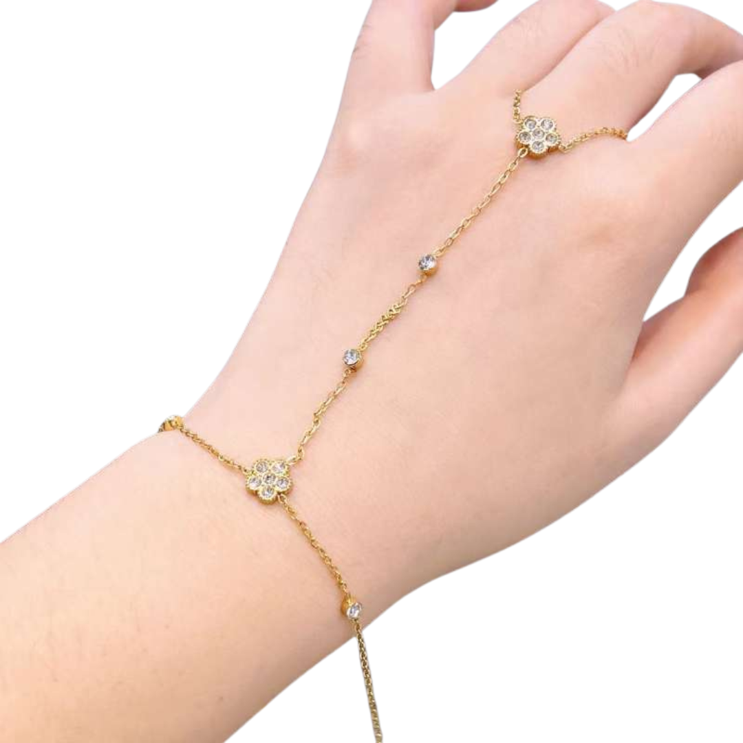 Statement Hand Chain 18K Gold Plated Bracelet