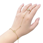 Chic 18K Gold Plated Finger Chain Bracelet