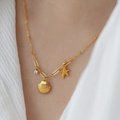 Summer Beach 18K Gold Plated Charm Necklace