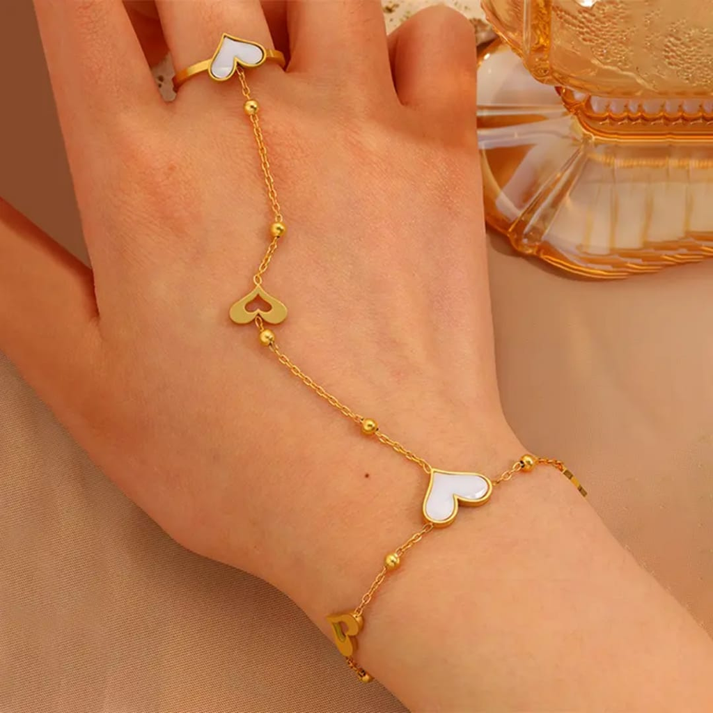 Prestige 18K Gold Plated Finger Chain Bracelet