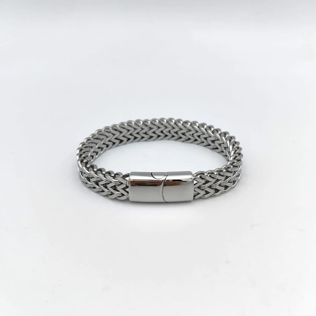 Heavy Cuban Link Men’s Bracelet – Chunky Chain Style (Silver)